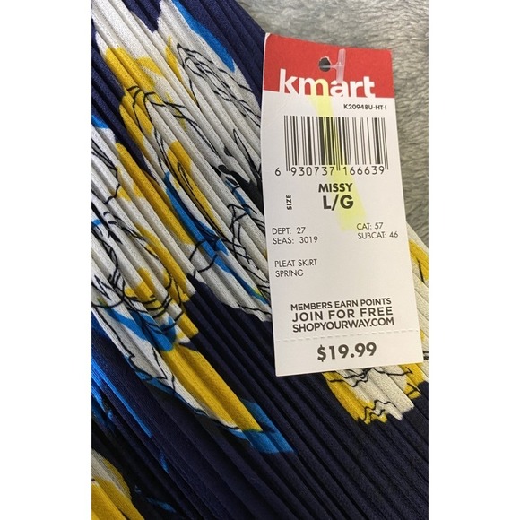 Jaclyn Smith Pleated Floral Skirt Women's Size L NWT Vintage - Picture 6 of 8